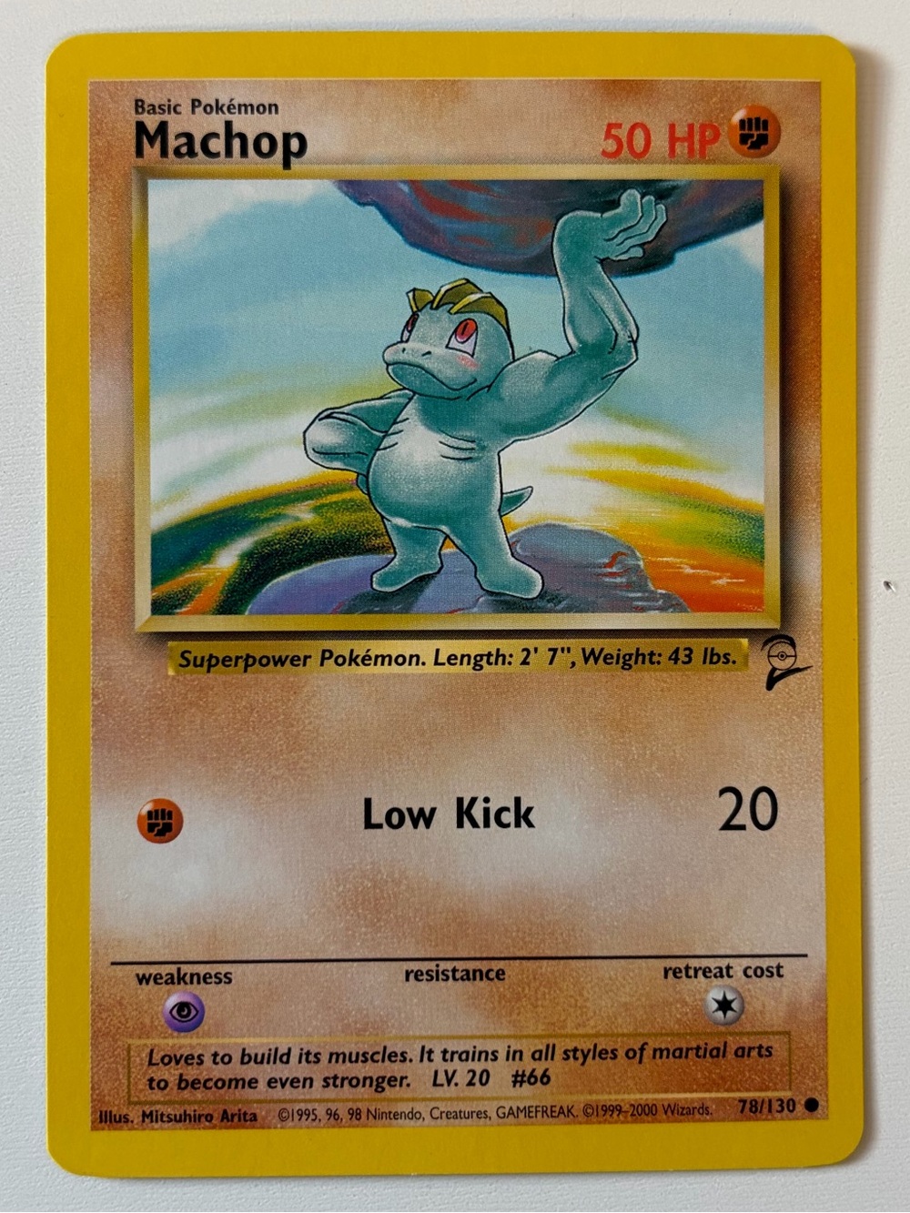 Machop Base Set 2 Pokemon Trading Card - Picture 2 of 4
